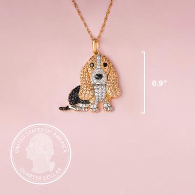 Show full view: Scamper & Co Basset Hound Sterling Silver Pendant Necklace slide 3 of 3