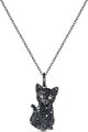 Scamper & Co Black Cat Sterling Silver Pendant Necklace