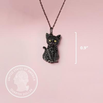 Show full view: Scamper & Co Black Cat Sterling Silver Pendant Necklace slide 3 of 3