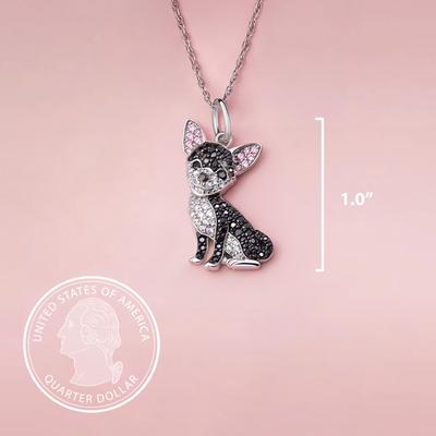 Show full view: Scamper & Co Black Cheeky Chihuahua Sterling Silver Pendant Necklace slide 3 of 3