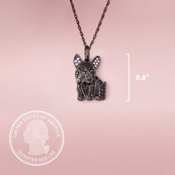 Scamper & Co Black French Bulldog Sterling Silver Pendant Necklace slide 2 of 3