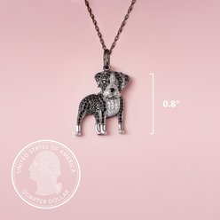 Scamper & Co Black Pitbull Sterling Silver Pendant Necklace slide 2 of 3