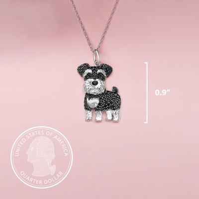Show full view: Scamper & Co Black Schnauzer Sterling Silver Pendant Necklace slide 3 of 3