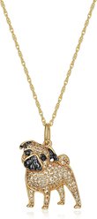 Scamper & Co Curious Pug Sterling Silver Pendant Necklace