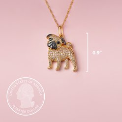 Scamper & Co Curious Pug Sterling Silver Pendant Necklace slide 2 of 3