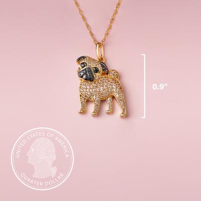 Show full view: Scamper & Co Curious Pug Sterling Silver Pendant Necklace slide 3 of 3