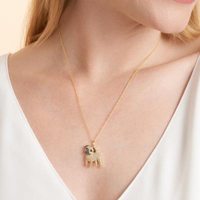 Show full view: Scamper & Co Curious Pug Sterling Silver Pendant Necklace slide 2 of 3