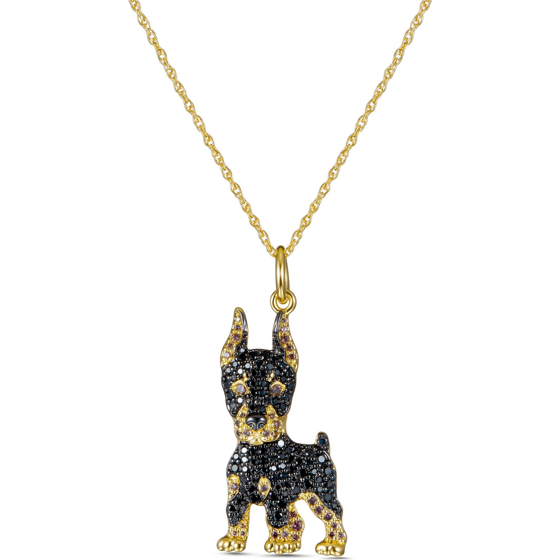 Scamper & Co Doberman Sterling Silver Pendant Necklace