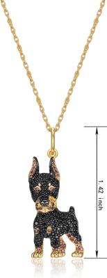 Show full view: Scamper & Co Doberman Sterling Silver Pendant Necklace slide 3 of 3