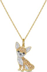 Scamper & Co Gold Cheeky Chihuahua Sterling Silver Pendant Necklace