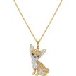 Scamper & Co Gold Cheeky Chihuahua Sterling Silver Pendant Necklace