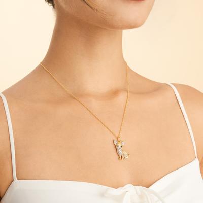 Show full view: Scamper & Co Gold Cheeky Chihuahua Sterling Silver Pendant Necklace slide 2 of 3