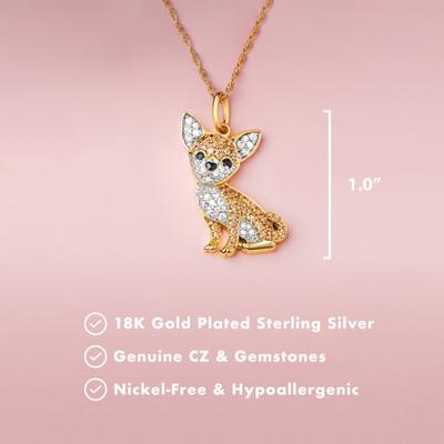 Show full view: Scamper & Co Gold Cheeky Chihuahua Sterling Silver Pendant Necklace slide 3 of 3