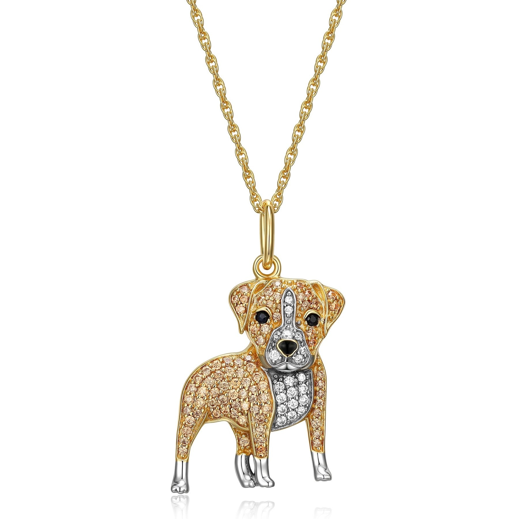 Scamper & Co Gold Pitbull Sterling Silver Pendant Necklace