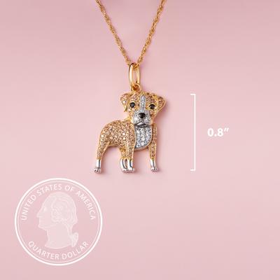 Show full view: Scamper & Co Gold Pitbull Sterling Silver Pendant Necklace slide 3 of 3