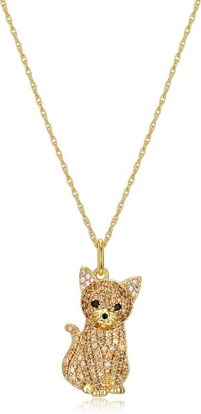 Scamper & Co Orange Cat Sterling Silver Pendant Necklace