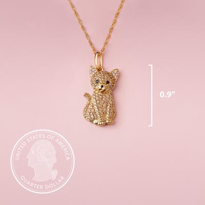 Show full view: Scamper & Co Orange Cat Sterling Silver Pendant Necklace slide 3 of 3