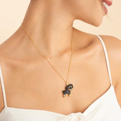 Show full view: Scamper & Co Puppy Rottweiler Sterling Silver Pendant Necklace slide 2 of 3