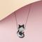 Show in main carousel: Scamper & Co Rhodium Plated Sterling Silver Cool Cat Pendant Necklace slide 5 of 5