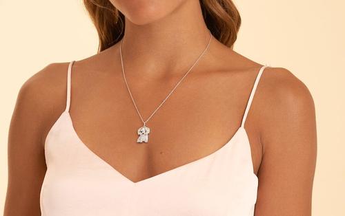 Show full view: Scamper & Co Rhodium Plated Sterling Silver Maltese Pendant Necklace slide 4 of 6