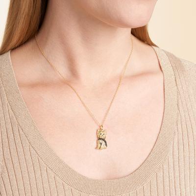 Show full view: Scamper & Co Royal Yorkshire Terrier Puppy Sterling Silver Pendant Necklace slide 3 of 4