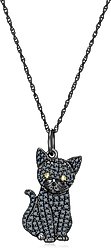 Scamper & Co Russian Blue Cat Sterling Silver Pendant Necklace