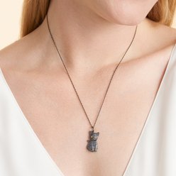 Scamper & Co Russian Blue Cat Sterling Silver Pendant Necklace slide 2 of 3