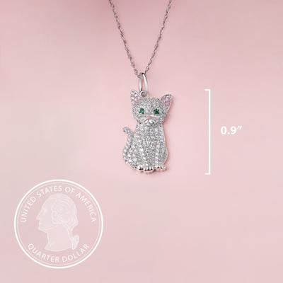 Show full view: Scamper & Co White Cat Sterling Silver Pendant Necklace slide 3 of 3