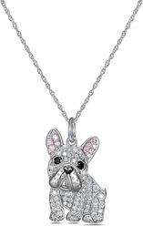 Scamper & Co White French Bulldog Sterling Silver Pendant Necklace