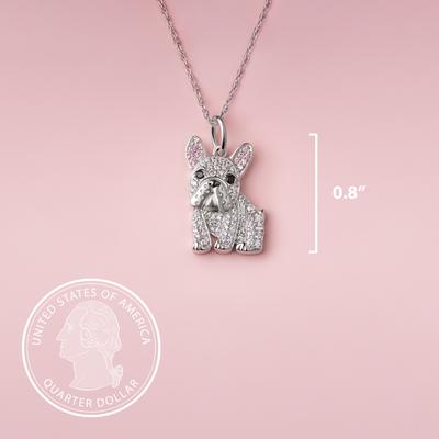 Show full view: Scamper & Co White French Bulldog Sterling Silver Pendant Necklace slide 3 of 3