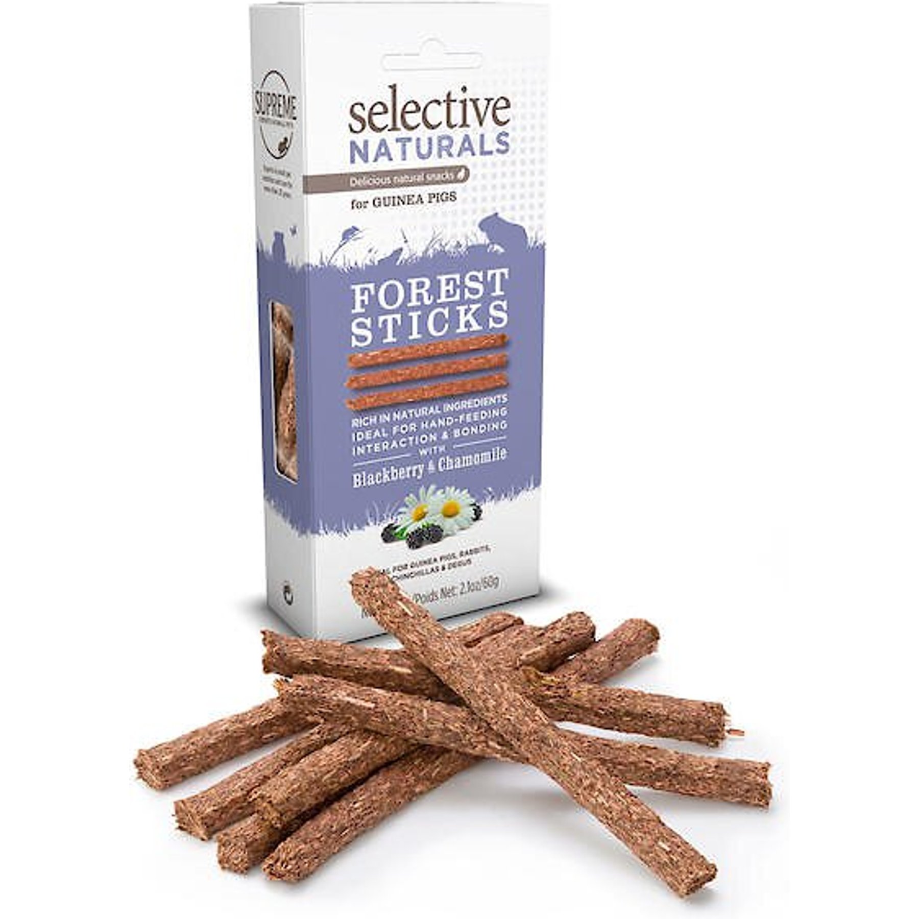 Science Selective Naturals Forest Sticks Guinea Pig Treats, 2.1-oz bag, case of 4