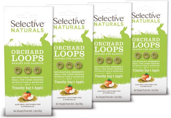 Science Selective Orchard Loops Timothy Hay & Apple Small Animal Treats, 2.8-oz box, case of 4