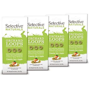 Science Selective Orchard Loops Timothy Hay & Apple Small Animal Treats, 2.8-oz box, case of 4