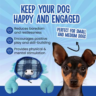Show full view: Scoochie Pet Blue Claw Crab Squeaky Dog Chew Toy, 10.5-in slide 3 of 6