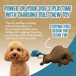 Scoochie Pet Charging Bull Squeaky Dog Chew Toy, 12-in slide 2 of 6
