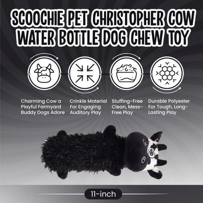 Show full view: Scoochie Pet Christopher Cow Water Bottle Dog Chew Toy, 11-in slide 3 of 6