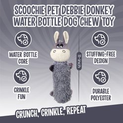 Scoochie Pet Debbie Donkey Water Bottle Dog Chew Toy, 11-in slide 2 of 5