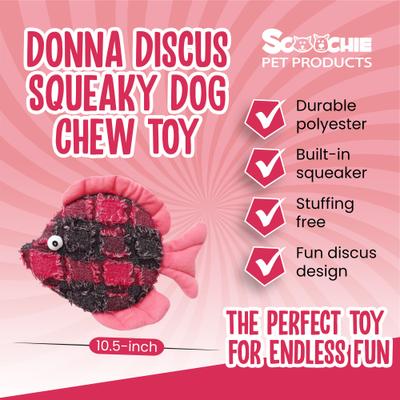 Show full view: Scoochie Pet Donna Discus Squeaky Dog Chew Toy, 10.5-in slide 2 of 5