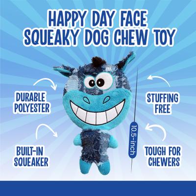 Show full view: Scoochie Pet Happy Day Face Squeaky Dog Chew Toy, 10.5-in slide 2 of 5