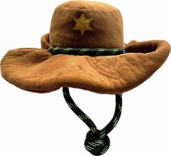 Scoochie Pet Matty Ts Cowboy Hat Squeaky Dog Chew Toy, 12-in