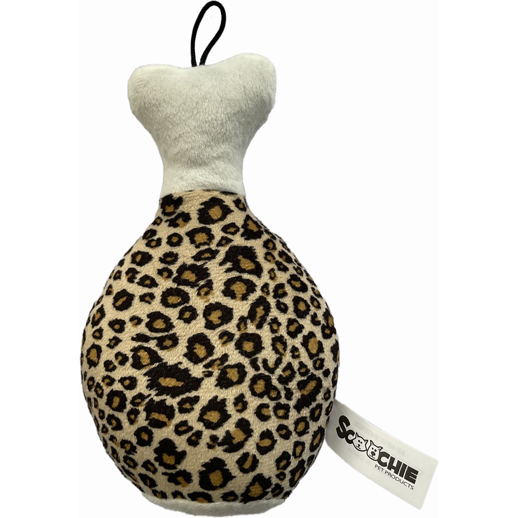 Scoochie Pet Pebbles Drumstick Squeaky Dog Chew Toy, 7-in