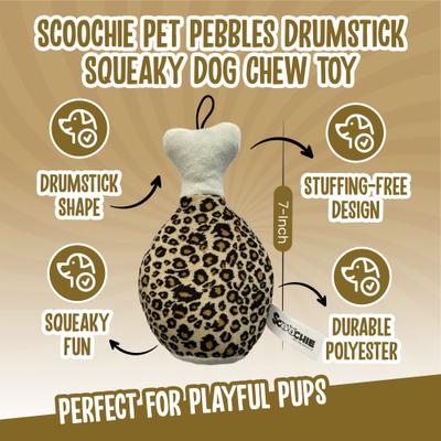 Show full view: Scoochie Pet Pebbles Drumstick Squeaky Dog Chew Toy, 7-in slide 3 of 6