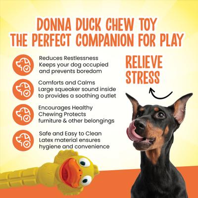 Show full view: Scoochie Pet Premium Stuffed Latex Donna Duck Dog Chew Toy, 6.5-in slide 3 of 5
