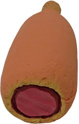 Scoochie Pet Premium Stuffed Latex Fairtime Corn Dog Dog Chew Toy, 6.5-in