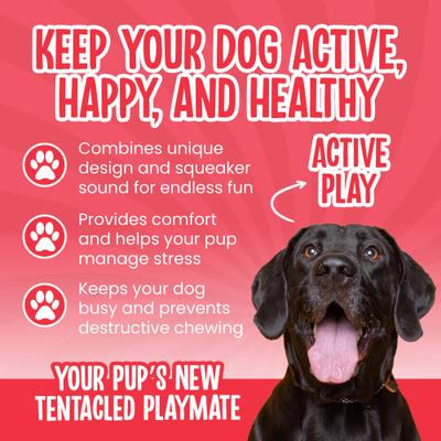 Show full view: Scoochie Pet Premium Stuffed Latex Odd Octopus Dog Chew Toy, 6.5-in slide 3 of 5