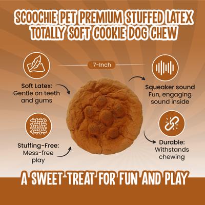 Show full view: Scoochie Pet Premium Stuffed Latex Totally Soft Cookie Dog Chew Toy, 7-in slide 2 of 5