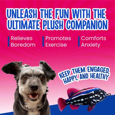 Show full view: Scoochie Pet Scoochzilla Grouper Squeaky Dog Chew Toy, 18-in slide 3 of 5