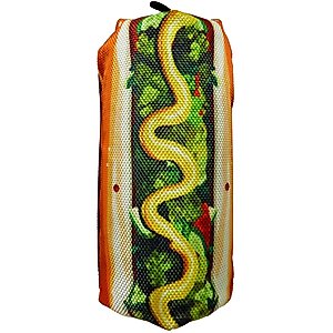 Scoochie Pet Scoochzilla Tough Hot Dog Squeaky Dog Chew Toy, 7-in