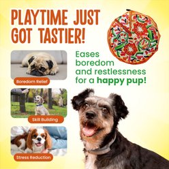 Scoochie Pet Scoochzilla Tough New York Pizza Squeaky Dog Chew Toy, 7-in slide 2 of 5