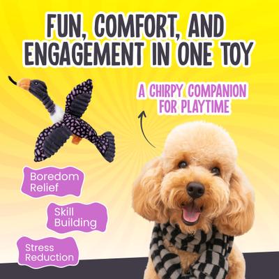 Show full view: Scoochie Pet Sebby Bird Squeaky Plush Dog Chew Toy, 11-in slide 3 of 6